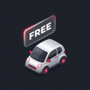 Courtesy car with free badge representing complimentary vehicle during repairs