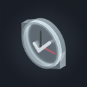 Glass clock with checkmark representing fast response time